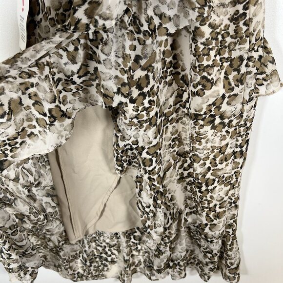 Bardot NWT Animal Print Strappy Layered Dress Tiered Ruffle Women’s Size 4/XS - Picture 6 of 12